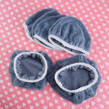 5 PCS Car Polishing Waxing Coral Fleece Bonnets Pads - 9-10 inch (Grey) Grey - 45-Degree Angle