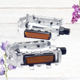Worgeous 1 Pair of Silver Aluminum Alloy Mountain Bike Pedals with Anti slip Spikes