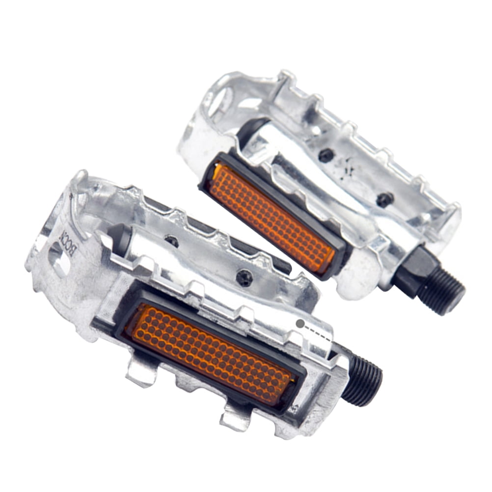 Worgeous 1 Pair of Silver Aluminum Alloy Mountain Bike Pedals with Anti slip Spikes