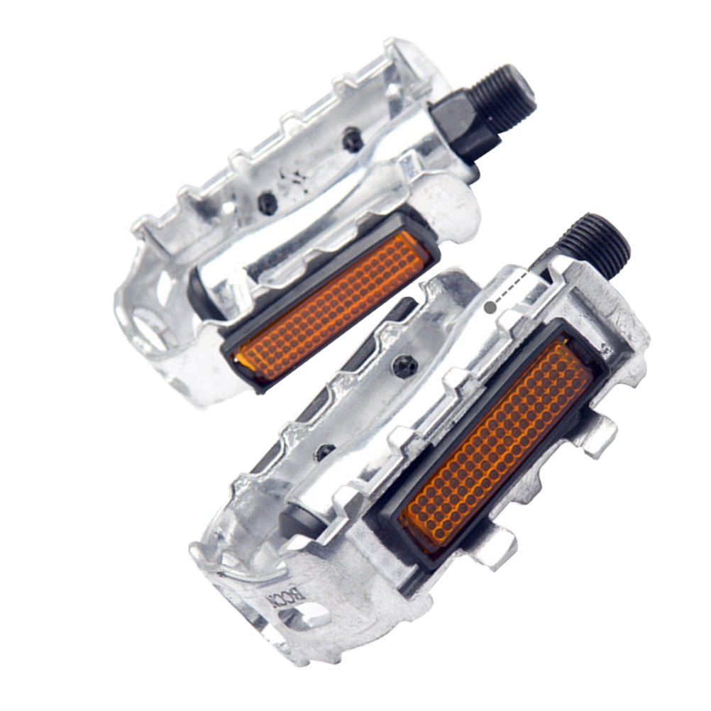 Worgeous 1 Pair of Silver Aluminum Alloy Mountain Bike Pedals with Anti slip Spikes