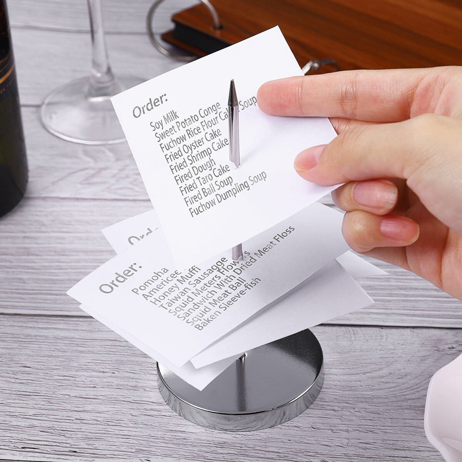 Restaurant Bill Holder Metal 3Pcs 5.5x2.8x0.3Inch Busy Environments Silver