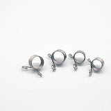 2 Pcs DIY Yarn Strand Guide Metal Yarn Threader Finger Ring Wool Thread Thimble Knitting Sewing Accessories Wool Weaving Tool (Large and Small Style) 1.9X1.1X1.1cm Silver - Front View