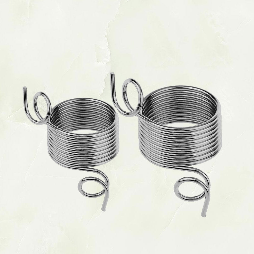 2 Pcs DIY Yarn Strand Guide Metal Yarn Threader Finger Ring Wool Thread Thimble Knitting Sewing Accessories Wool Weaving Tool (Large and Small Style) 1.9X1.1X1.1cm Silver