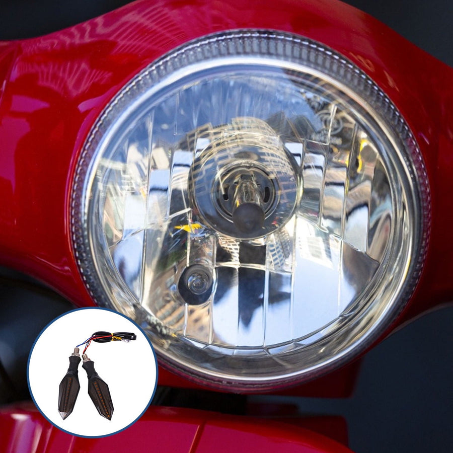 Motorcycle Indicators Blinker Abs 4Pcs Blue