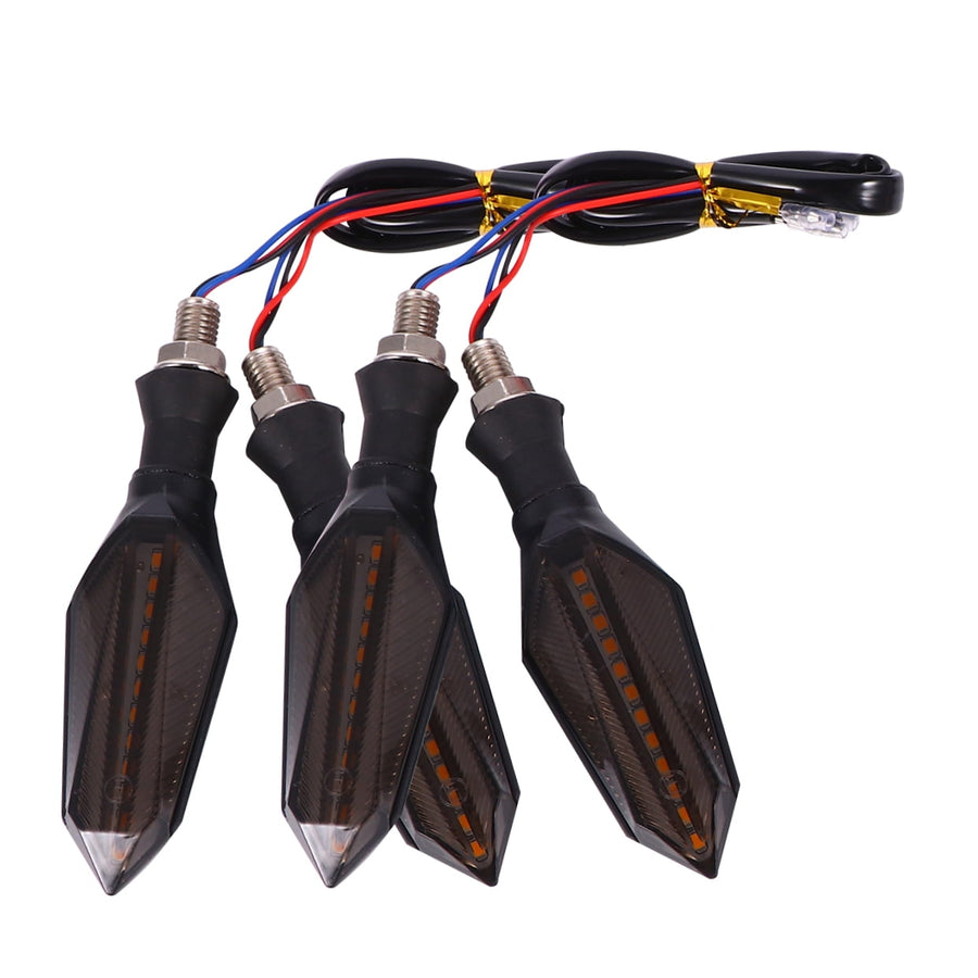 Motorcycle Indicators Blinker Abs 4Pcs Blue