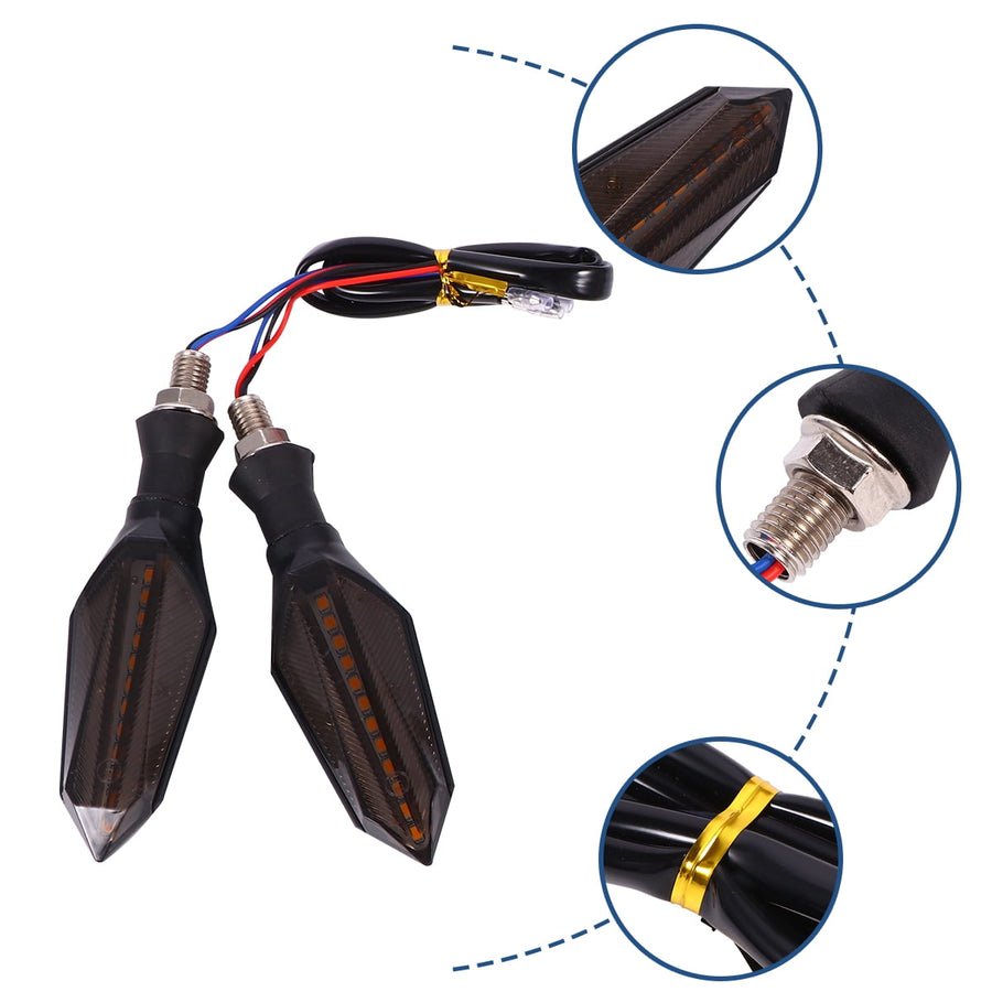 Motorcycle Indicators Blinker Abs 4Pcs Blue