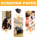 2 Pack of 10pcs Scratch Paper Scratching Drawing Paper Black Scratch Crafts Notes Boards Scratch Supplies 30X21cm Black