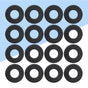 Foosball Tables Equipment 16Pcs 0.66In Black PVC Foosball Table Parts