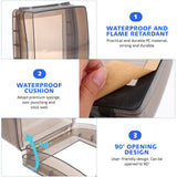 2 Sets Protection Box Wall Plate Cover Waterproof for Kitchen Bathroom Outdoor Wall Socket Pulg Covers Lids 12.7X10.7X5.2CM Black