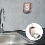 2 Sets Protection Box Wall Plate Cover Waterproof for Kitchen Bathroom Outdoor Wall Socket Pulg Covers Lids 12.7X10.7X5.2CM Black - Rear View