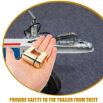 High Security Padlock Zinc Alloy Golden 1Pack For Hitch Security