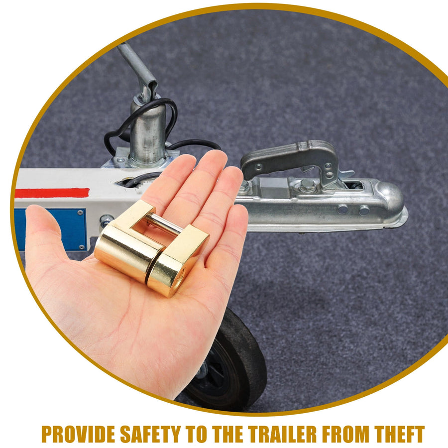 High Security Padlock Zinc Alloy Golden 1Pack For Hitch Security