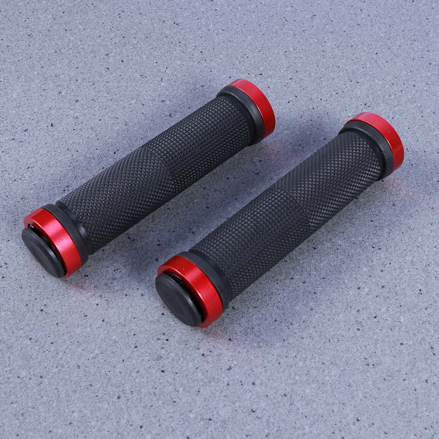 Worgeous Mountain Bike Double Lock Aluminum Alloy Handlebar Grips Antiskid Set Red