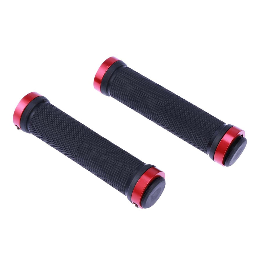 Worgeous Mountain Bike Double Lock Aluminum Alloy Handlebar Grips Antiskid Set Red