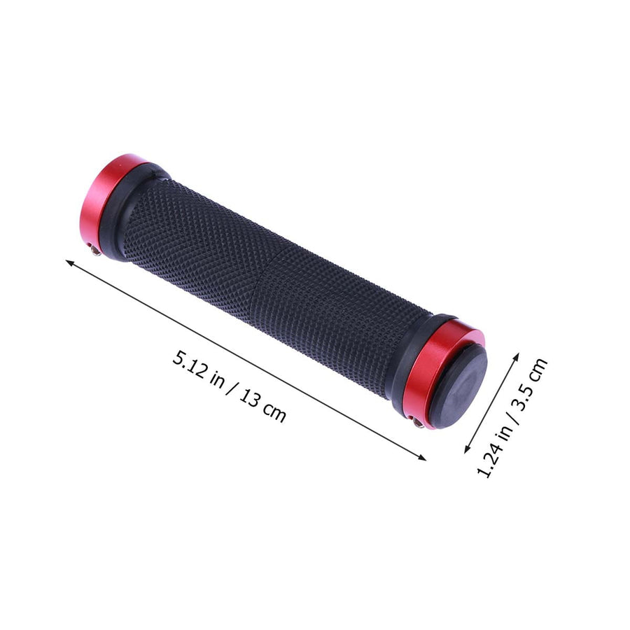 Worgeous Mountain Bike Double Lock Aluminum Alloy Handlebar Grips Antiskid Set Red