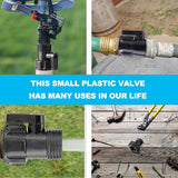 Worgeous Garden Hose Shut Off Valve 3/4 Inch ABS Black for Durable Use and Easy Installation