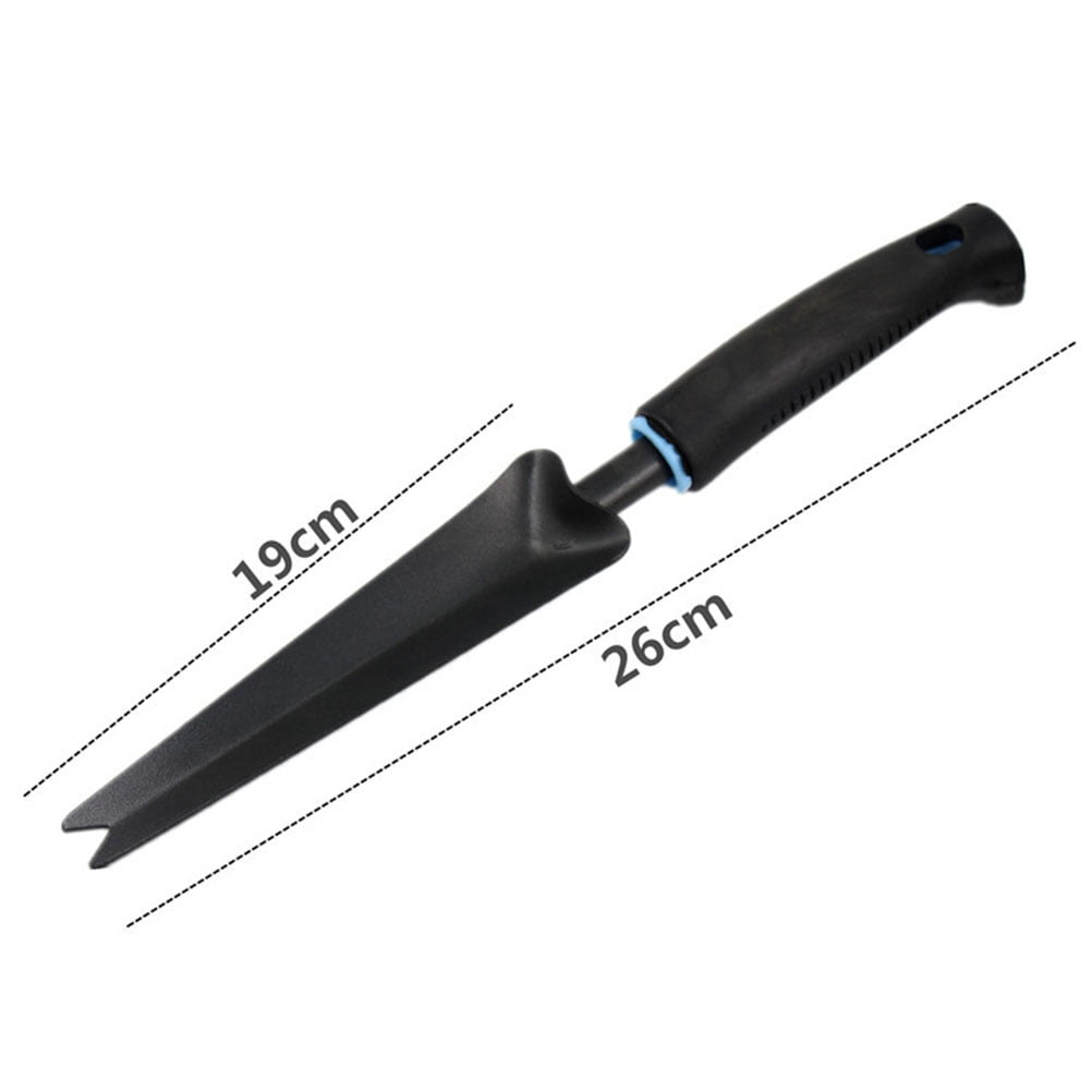 Worgeous Handy Weeder Puller with Stainless Steel Forked Tip for Gardening Ergonomic Wood Handle with Hole Black 2 Pronged