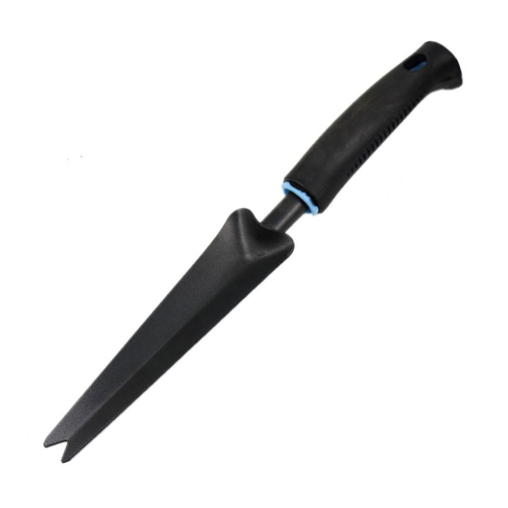 Worgeous Handy Weeder Puller with Stainless Steel Forked Tip for Gardening Ergonomic Wood Handle with Hole Black 2 Pronged