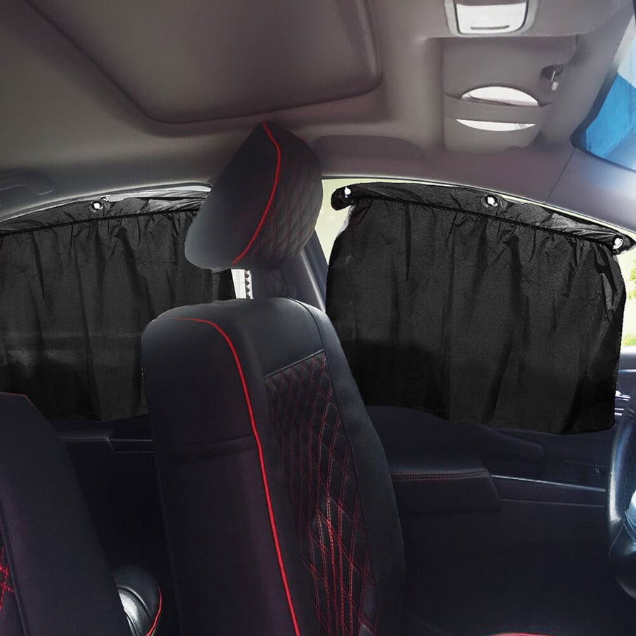 Car Window Shades Baby Car Window Sunshade Suction Cup Design 4Pcs Black Silver