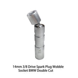 Worgeous Magnetic 12 Angle Spark Plug Sleeve for Car with 14mm 3/8 Drive Suitable for Spark Plugs Removal Tool Socket Silver carbon steel