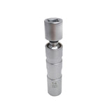 Worgeous Magnetic 12 Angle Spark Plug Sleeve for Car with 14mm 3/8 Drive Suitable for Spark Plugs Removal Tool Socket Silver carbon steel - Top-Down View