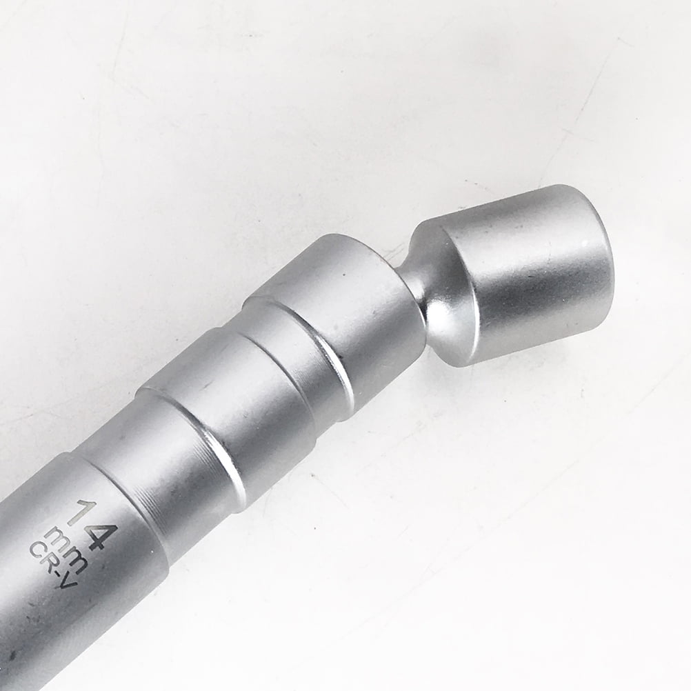 Worgeous Magnetic 12 Angle Spark Plug Sleeve for Car with 14mm 3/8 Drive Suitable for Spark Plugs Removal Tool Socket Silver carbon steel