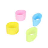 Worgeous 4pcs Silicone Heat resistant Cup Sleeves Non slip Protective Water Glass Covers for Bottles and Mugs (Green Light Blue Pink Yellow)
