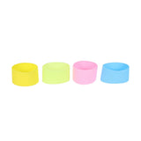 Worgeous 4pcs Silicone Heat resistant Cup Sleeves Non slip Protective Water Glass Covers for Bottles and Mugs (Green Light Blue Pink Yellow) - 45-Degree Angle