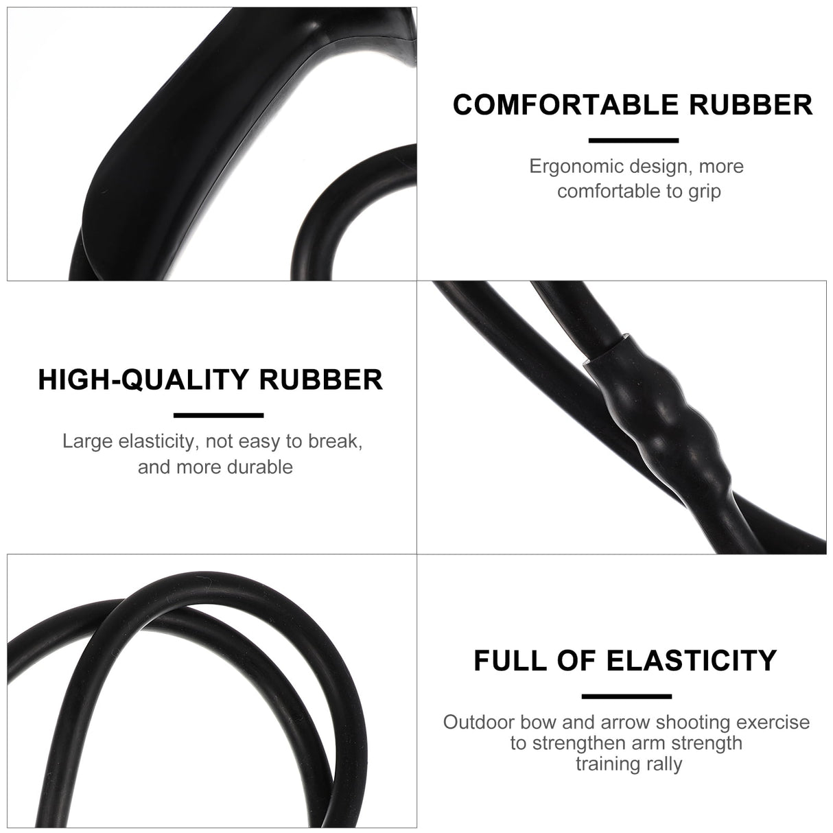 Resistance Bow Trainer Archery Band Rubber Black 1 Bow Training Equipment
