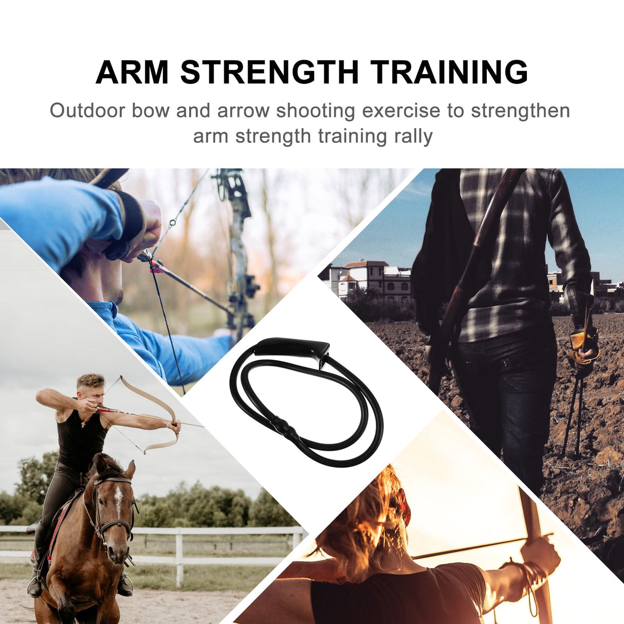 Resistance Bow Trainer Archery Band Rubber Black 1 Bow Training Equipment