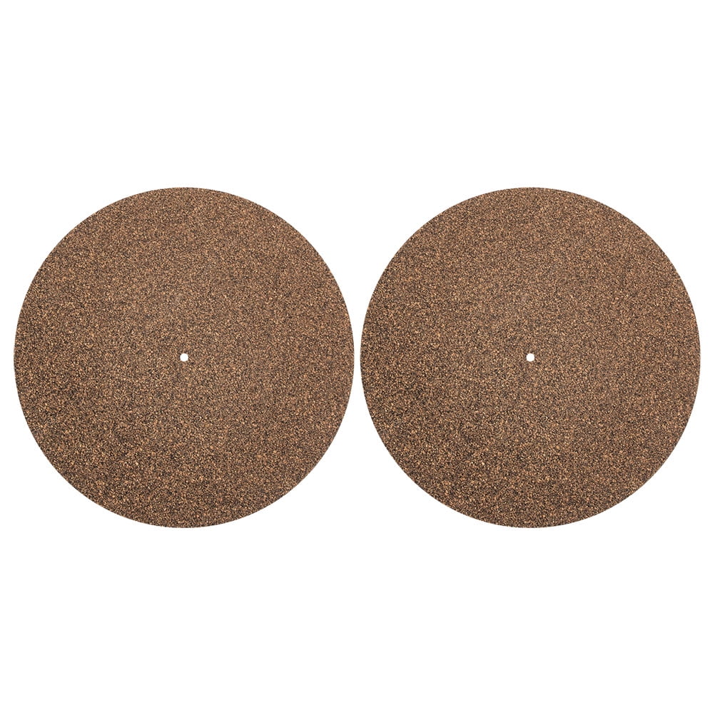 2Pcs Turntable Mat Cork Turntable Mat Cork Non-Slip Anti-Static Cork Mats Music Supply 29.70X29.70X0.10CM Brown