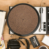 2Pcs Turntable Mat Cork Turntable Mat Cork Non-Slip Anti-Static Cork Mats Music Supply 29.70X29.70X0.10CM Brown