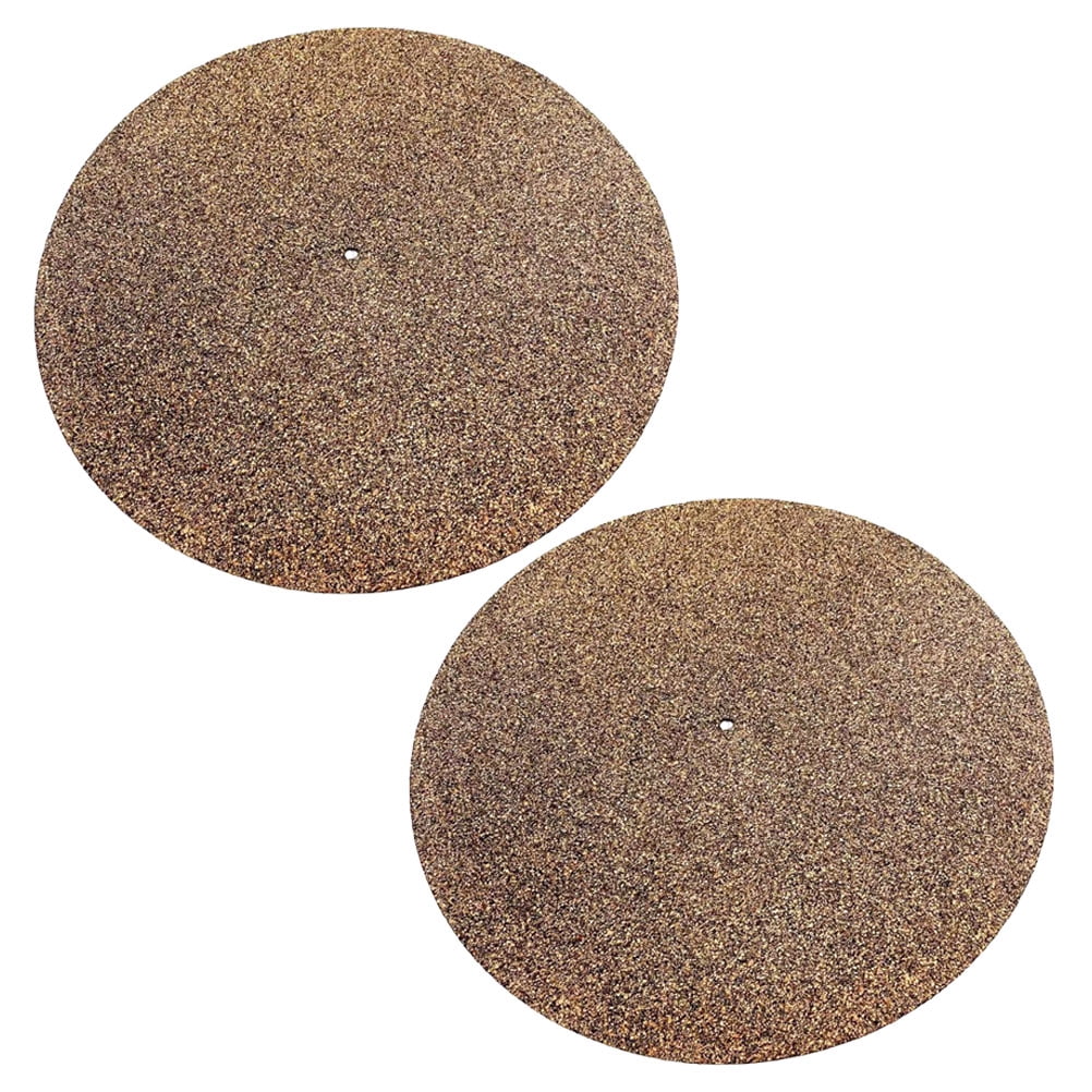2Pcs Turntable Mat Cork Turntable Mat Cork Non-Slip Anti-Static Cork Mats Music Supply 29.70X29.70X0.10CM Brown