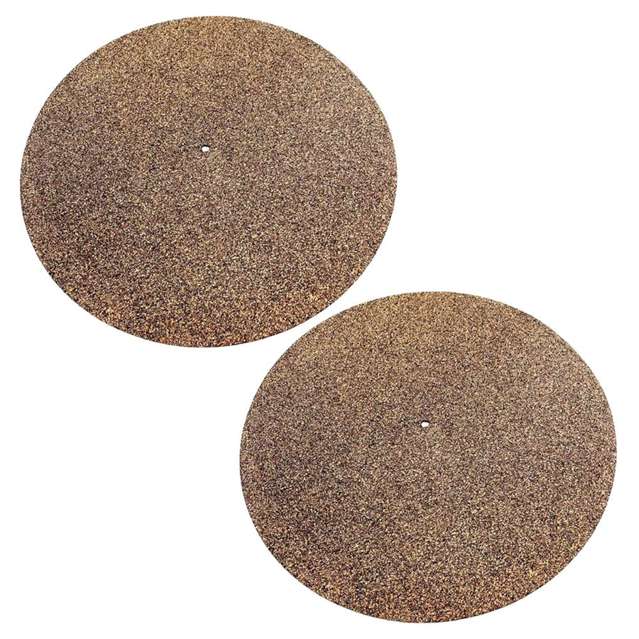 2Pcs Turntable Mat Cork Turntable Mat Cork Non-Slip Anti-Static Cork Mats Music Supply 29.70X29.70X0.10CM Brown