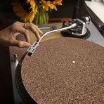 2Pcs Turntable Mat Cork Turntable Mat Cork Non-Slip Anti-Static Cork Mats Music Supply 29.70X29.70X0.10CM Brown