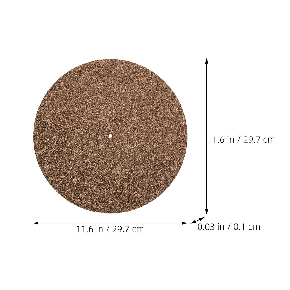 2Pcs Turntable Mat Cork Turntable Mat Cork Non-Slip Anti-Static Cork Mats Music Supply 29.70X29.70X0.10CM Brown