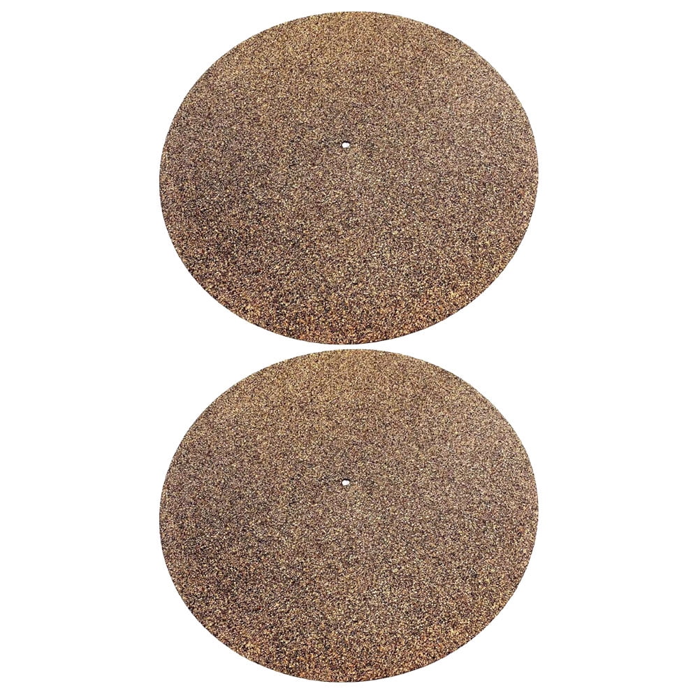 2Pcs Turntable Mat Cork Turntable Mat Cork Non-Slip Anti-Static Cork Mats Music Supply 29.70X29.70X0.10CM Brown