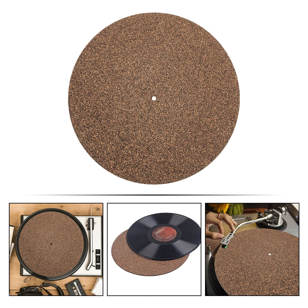 2Pcs Turntable Mat Cork Turntable Mat Cork Non-Slip Anti-Static Cork Mats Music Supply 29.70X29.70X0.10CM Brown