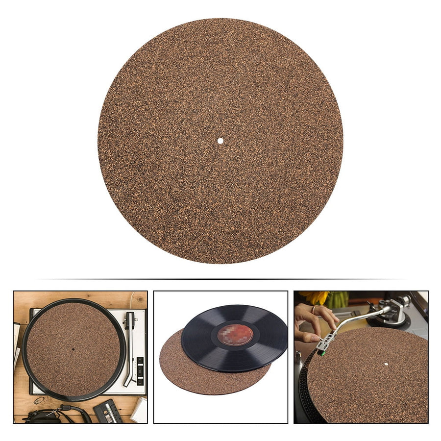 2Pcs Turntable Mat Cork Turntable Mat Cork Non-Slip Anti-Static Cork Mats Music Supply 29.70X29.70X0.10CM Brown