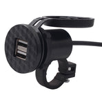 Worgeous Black ABS Motorcycle USB Socket Charger with Dual USB for Car Use Suitable for Most Environments 12V