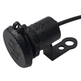 Worgeous Black ABS Motorcycle USB Socket Charger with Dual USB for Car Use Suitable for Most Environments 12V