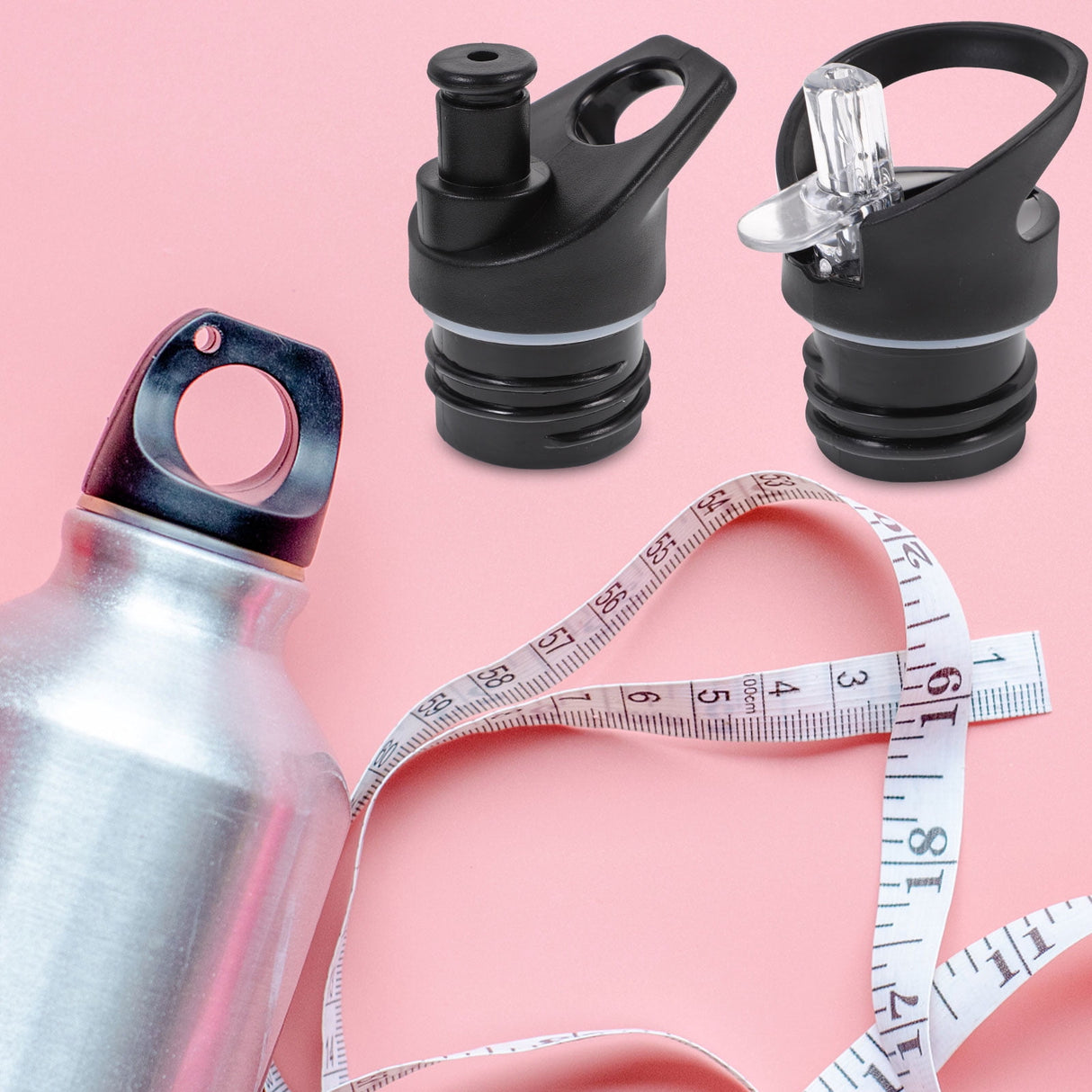 Worgeous 2 Pcs Straw Lid Drink Sports Bottle Lunch Black