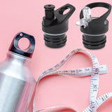 Worgeous 2 Pcs Straw Lid Drink Sports Bottle Lunch Black