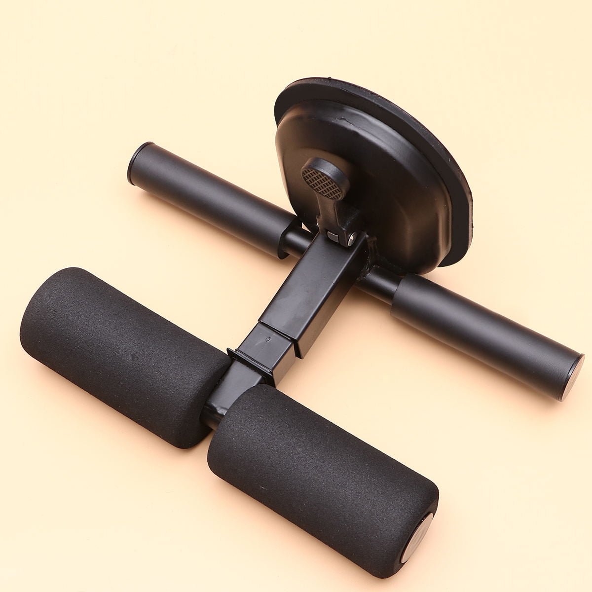 Abdominal Muscle Trainer Sit Up Tool Steel Black for Home Workout 1Pack