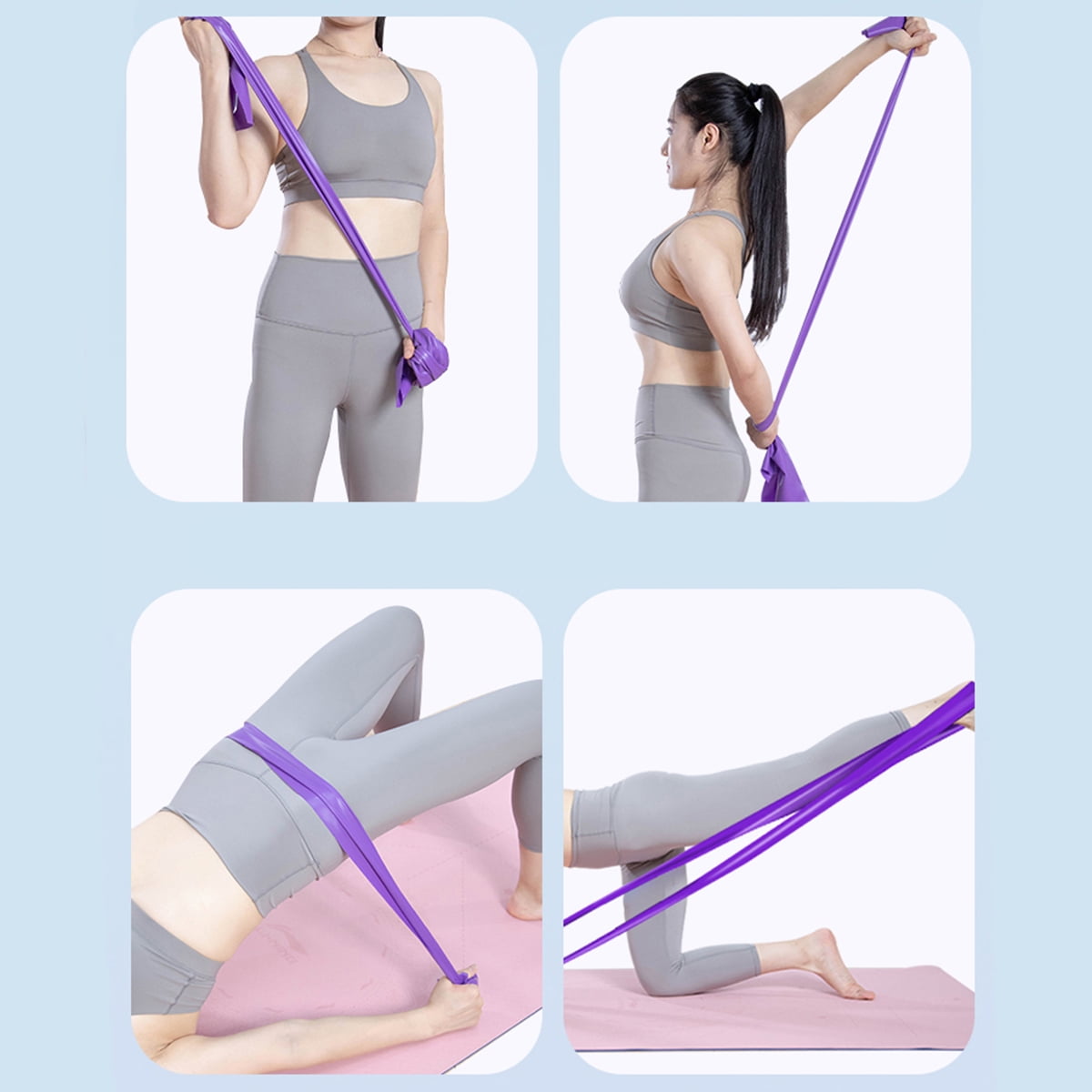 Worgeous 3 Pcs Yoga Elastic Band Resistance Bands Fabric Stretching Strap Fitness