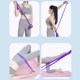 Worgeous 3 Pcs Yoga Elastic Band Resistance Bands Fabric Stretching Strap Fitness - Top-Down View
