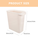 Worgeous White Plastic Trash Can for Home Use Made of Material Great for Small Spaces 13 x 8 0 inches - Front View