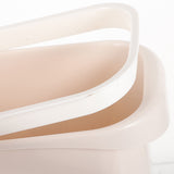 Worgeous White Plastic Trash Can for Home Use Made of Material Great for Small Spaces 13 x 8 0 inches - Low Angle