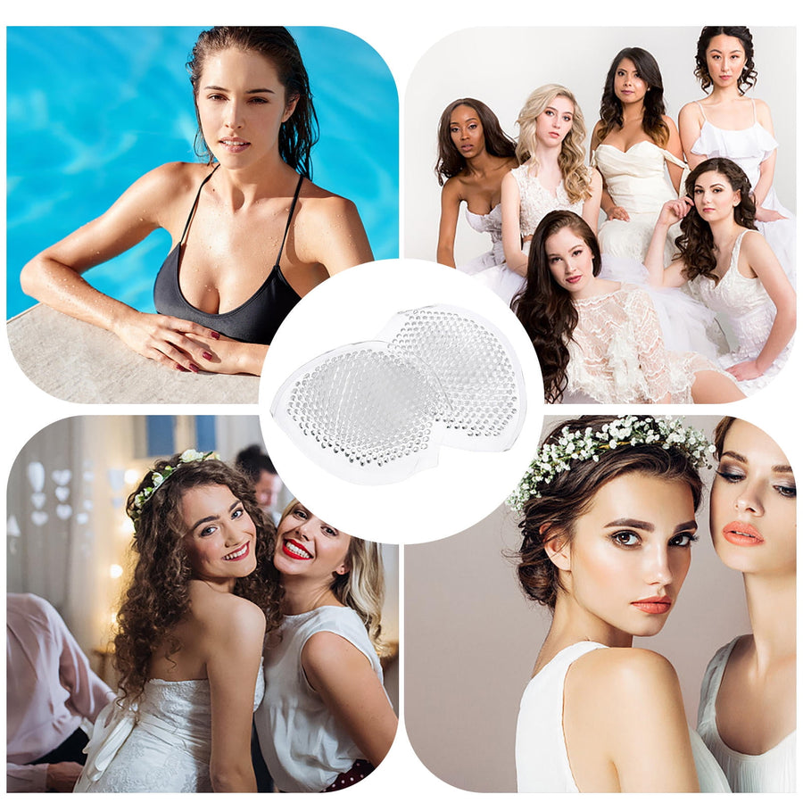 Worgeous Silicone Bra Pads for Women Transparent Reusable Cup Shaped Inserts Well Fixed Not Easy to Fall Off 1 Pair