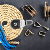Cable Weight Pulley System Silver for Transportation Equipment 1Pcs 3.5In - Side View